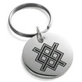 thumbnail image 1 of Stainless Steel Gungnir Rune Viking Norse Engraved Small Medallion Circle Charm Keychain Keyring, 1 of 1