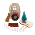 thumbnail image 4 of Fiudx Ofertas del día El juego de puerta de gnomo de 9 piezas incluye corona de puerta de madera, árbol de Navidad y otros accesorios de gnomo, calendario de adviento de gnomo navideño, decoraciones, 4 of 7