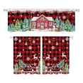 thumbnail image 4 of ERK 1Pcs Themed Kitchen Curtain (3 ) Red Plaid Truck Pattern Perfect For Kitchen Can Also Be In The Bathroom Short Curtains., 4 of 4
