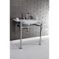 thumbnail image 2 of Kingston Brass KVPB37228Q1 Monarch 37" Ceramic Console Sink with Stainless Steel Legs (8-Inch, 3-Hole), White/Polished Chrome, 2 of 8