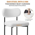 thumbnail image 5 of Hommpa Bar Stools Set of 2 with Back & Footrest 26" Counter Height Barstools Boucle Bar Chairs Modern Pub Chairs White Plush for Kitchen Island Bistro Coffee Shop Mid Back, 5 of 13