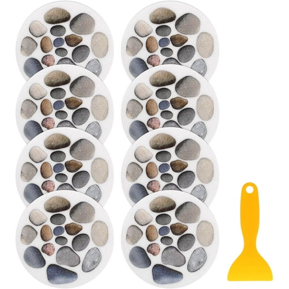 Anti Slip Shower Stickers 10 PCS Safety Bathtub Strips Adhesive Decals with Premium Scraper