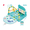 Cyan, variant on WonderStone Baby Gym Playmat for Infant,Tummy Time Water Mat with 5 Infant Sensory Baby Toys & Musical Piano Activity for 0-36 Months Boys Girls，Blue