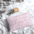 thumbnail image 5 of Pofeuu Cute Rabbit Flower Print Polyester Microfiber Plush Pillowcases, Super Soft and Cozy Pillow Case Covers with Envelop Closure（Pillow core not included）-20"x30", 5 of 6