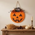 thumbnail image 4 of Halloween Jack O Lantern Wooden Door Hanger, 4 Styles Fall Pumpkin Front Door Sign for Thanksgiving Home Decor, 4 of 7