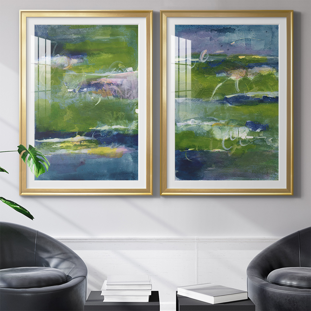 Wexford Home Bales of Color I Premium Framed Print, 18.5" x 24.5" - Ready to Hang, Gold (Set of 2)