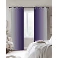 thumbnail image 2 of Dark Purple Grey Ombre Blackout Curtains for Bedroom, Modern Abstract Art Gradient Room Darkening Window Drapes for Living Room, Thermal Insulated Grommet Curtains, 27.5x39 inch, 2 Panels, 2 of 9