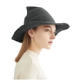 thumbnail image 2 of Harpily Knitted Witch Hat For Women Halloween Theme Irregular Wide Brim Loose Fit Decorative Head Accessory, 2 of 4