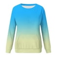 thumbnail image 5 of XUNKUSGA Sweatshirt for Women Fashion Loose Gradient Pullover Sweatshirt Soft Long Sleeve Sweatshirt Women with Pocket Casual Dropped Shoulder Women's Clothing S-2XL, 5 of 5