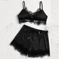 thumbnail image 2 of JINMGG Shorts for Women $5 Women Tops Shorts Lace Bowknot Nightdress Camisole Pajamas Underwear Set Black L, 2 of 4