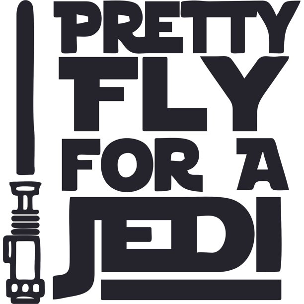 Pretty Fly For Jedi Logo Cartoon Characters Wall Art Vinyl Sticker