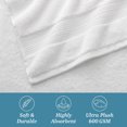 thumbnail image 5 of WelHome 100% Cotton 2 Piece Ultra SOFT TWIST Solid Bath Towels Set, White, 600 GSM, 30in x 54in, Highly Absorbent, Bathroom Towels For Everyday Use, 5 of 10