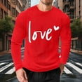 thumbnail image 4 of Stamzod Valentine's Gym Shirts Men Long Sleeve Crewneck Casual Tee Tops Lover Heart Pajama Oversized Tshirts for Men Red B XXXXXL, 4 of 6