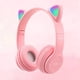 thumbnail image 1 of Auriculares inalámbricos Cat Ear, control de plegable, sonido envolvente, , auriculares con cancelación de ruido con micrófono para TV, - Rosa rosado, 1 of 10