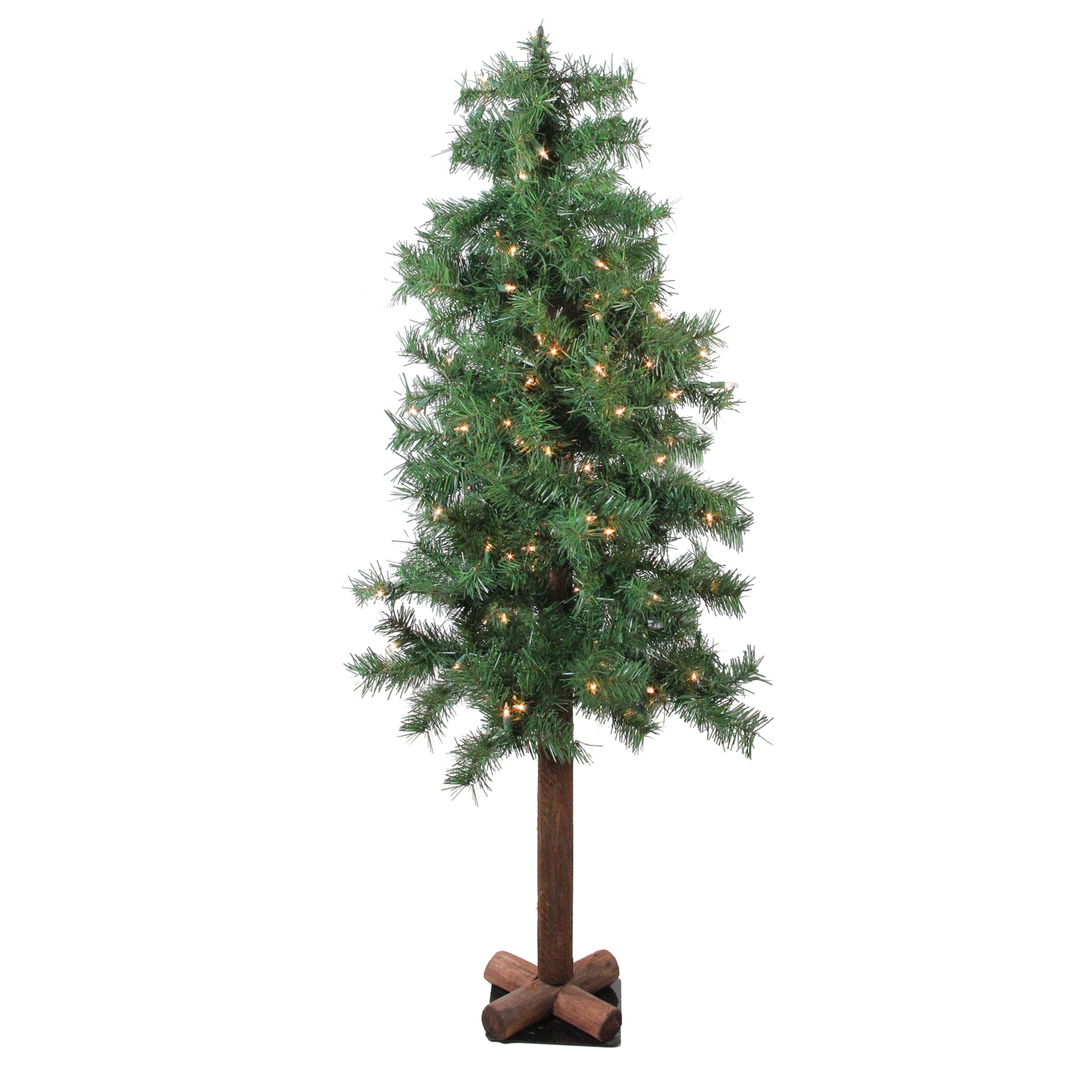 4' PreLit Woodland Alpine Artificial Christmas Tree Clear Lights