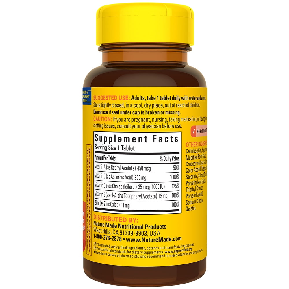 (2 pack) Nature Made Super C with Vitamin D3 & Zinc 60 Tablets