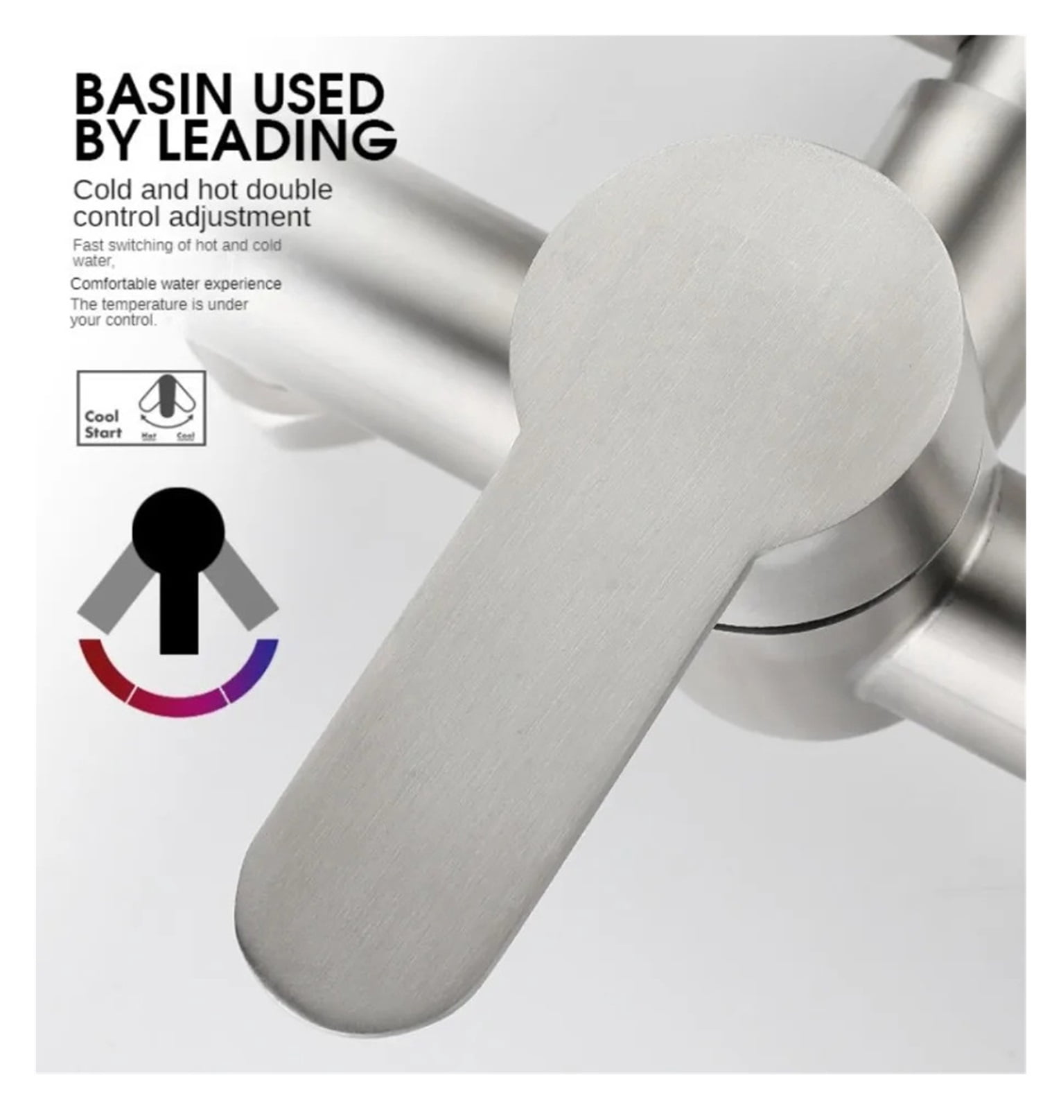 Kitchen Faucet Wall Mounted Bathroom Sink Mixer Taps, Hot And Cold Water 360 Degree Free Rotation