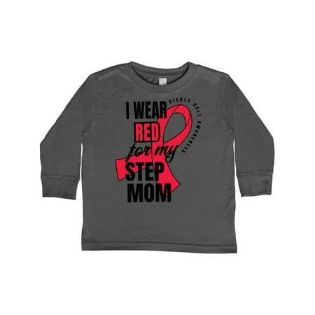 

Inktastic Sickle Cell Awareness I Wear Red For My Step Mom Gift Toddler Boy or Toddler Girl Long Sleeve T-Shirt