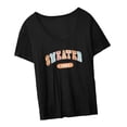 thumbnail image 3 of Camiseta De Mujer Moda Suelta Ropa De Calle Con Ajuste Camisetas Femeninas Ropa Negro XXL, 3 of 8