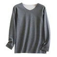 thumbnail image 2 of uublik Mens Thermal Underwear Long Sleeve V Neck Undershirts Basic Casual Winter Tops, Dark Gray, 2 of 5