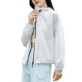 thumbnail image 3 of Bovxnpu Women's Long Sleeve Sun Protection Shirts, Lightweight Womens Activewear Breathable Sunscreen Hoodie Workout Tops, Ladies Solid Color Hooded Sun Protection Clothing L, 3 of 7