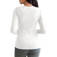 thumbnail image 4 of Womens Long Sleeve T Shirt Tops Deep V Neck Shirts Casual Slim Fit Basic T-Shirt Tee, 4 of 6