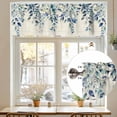 thumbnail image 7 of Pastoral Floral Plant Valances for Windows, 42 x 12in, Sage Blue Eucalyptus Leaves Beige Rod Pocket Kitchen Valance Curtain Light Filtering Window Treatments for Living Room Bedroom, 1 Panel, 7 of 7