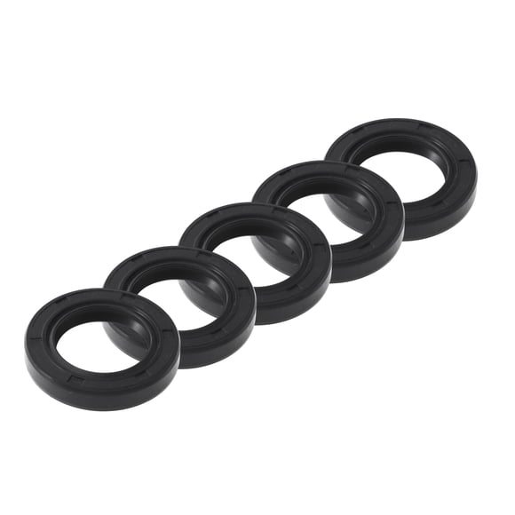 Unique Bargains Sello de Aceite Universal TC Doble Labio con Resorte de Acero Anillo de Sello de Eje Rotativo 25x40x7mm Alta Presión Caucho NBR Negro 5pcs