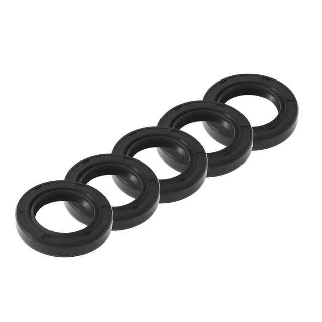 Unique Bargains Sello de Aceite Universal TC Doble Labio con Resorte de Acero Anillo de Sello de Eje Rotativo 25x40x7mm Alta Presión Caucho NBR Negro 5pcs