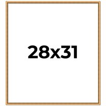 28x31 Frame Beaded Gold Solid Wood Picture Frame | 0.75 Inches Moulding Width | Liscio Oro