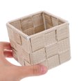 thumbnail image 3 of AURARMLET 5Pcs Woven Storage Box Small Square Basket White Rectangular for Bathroom Desktop, 3 of 6