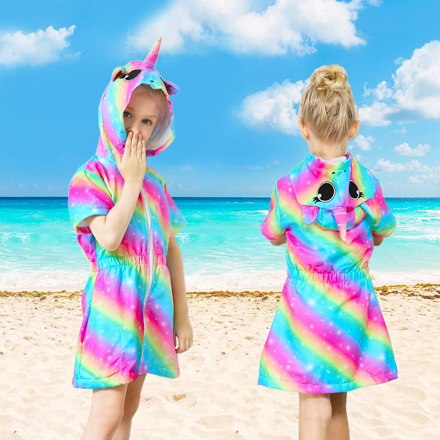 Unicorn Cover Up for Girls Terry Swim 