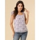thumbnail image 3 of INSPIRE CHIC Blusa floral sin mangas de gasa con correa de decoración de pajarita sin mangas para mujer Lavanda L, 3 of 6