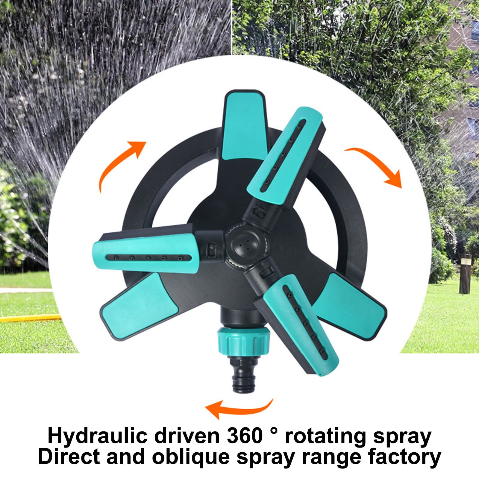 360° Rotating Garden Sprinkler With Adjustable Spray Patterns Efficient Yard Irrigation Tool For Lawn Patio Garden Watering(Blue-21X20X7Cm)