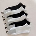 thumbnail image 3 of Granjero Gordo 5 pares de calcetines de algodón de cuello redondo, finos, suaves, cómodos y transpirables, calcetines casuales de cuello redondo (A04), 3 of 4