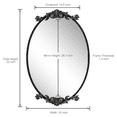 thumbnail image 5 of GODCHAR Wall Mirror Oval Vintage Carved Antique Metal Frame for Bathroom, 5 of 10