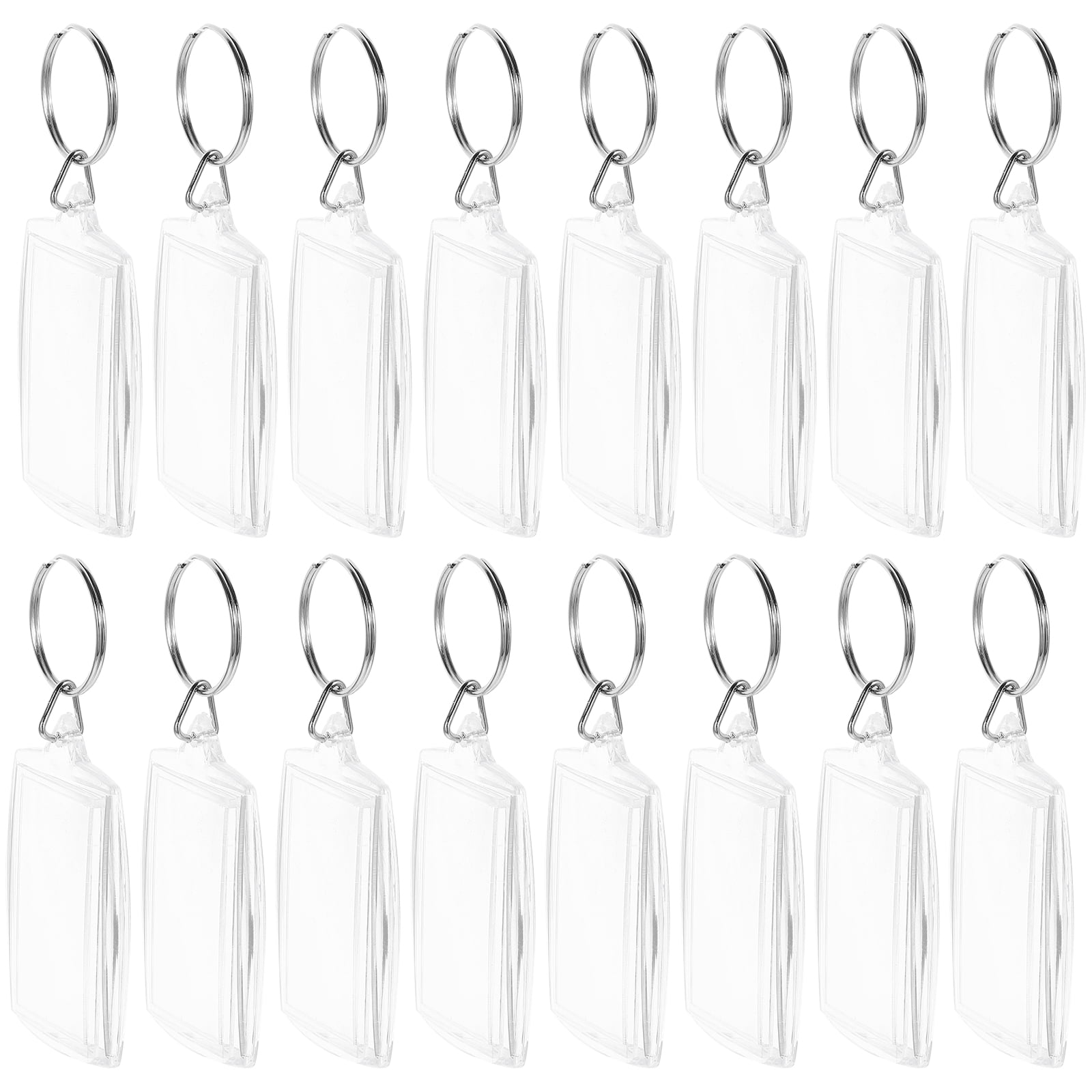 Squalise 100pcs Photo Keyring, Transparent Photo Keychains, Blank Picture Insert Keychains, Photo Frame Keyring for DIY Gifts