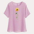 thumbnail image 4 of Tnhcen Chemise d'Été Vintage à Manches Courtes Col Rond – Coupe Ample en Coton Lin Style Rétro Basique P-2TG, 4 of 7