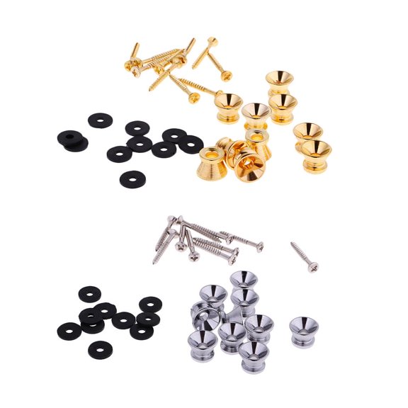 20 Pcs Ukulele Electric Guitar Parts Strap Lock Metal End Buttons