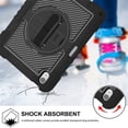 thumbnail image 3 of Shockproof Case for iPad A16 11th / iPad A16 10th,Anti drop silicone+PC Layer Protective Splicing Case 360 ° Rotating Handle Stand With Shoulder Strap,Black,For iPad A16 11th/10th, 3 of 8