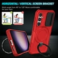 thumbnail image 5 of Dteck Magnetic Case for Samsung Galaxy S24+,Shockproof Silicone Case Compatible with MagSafe Slide Lens Protectio Ring Holder Kickstand Cover for Samsung Galaxy S24+,Red, 5 of 10