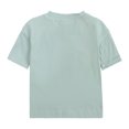 thumbnail image 4 of shoper Toddler Girl Shirts Summer Tops Solid Color Soft Cotton T-Shirts for Boys and Girls Short Sleeve Crew Neck Preppy Clothes Girls' Tops, Tees & Blouses Green 90, 4 of 6