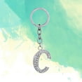 thumbnail image 2 of Simple Stylish Letter Key Chain Metal Rhinestones Key Ring Alphabet Keychain Bag Pendant Charm Birthday Gift (Letter C), 2 of 7