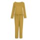 thumbnail image 4 of ICHUANYI Clearance Fashion Woman Long Sleeve Blouse +Loose Pants Sets(Yellow, L) ICHUANYI WER2023081205259, 4 of 6