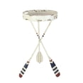 thumbnail image 6 of DecMode 16" x 28" White Metal Distressed Striped Paddle Accent Table with Navy and Red Striped Oar Legs, 1-Piece, 6 of 11