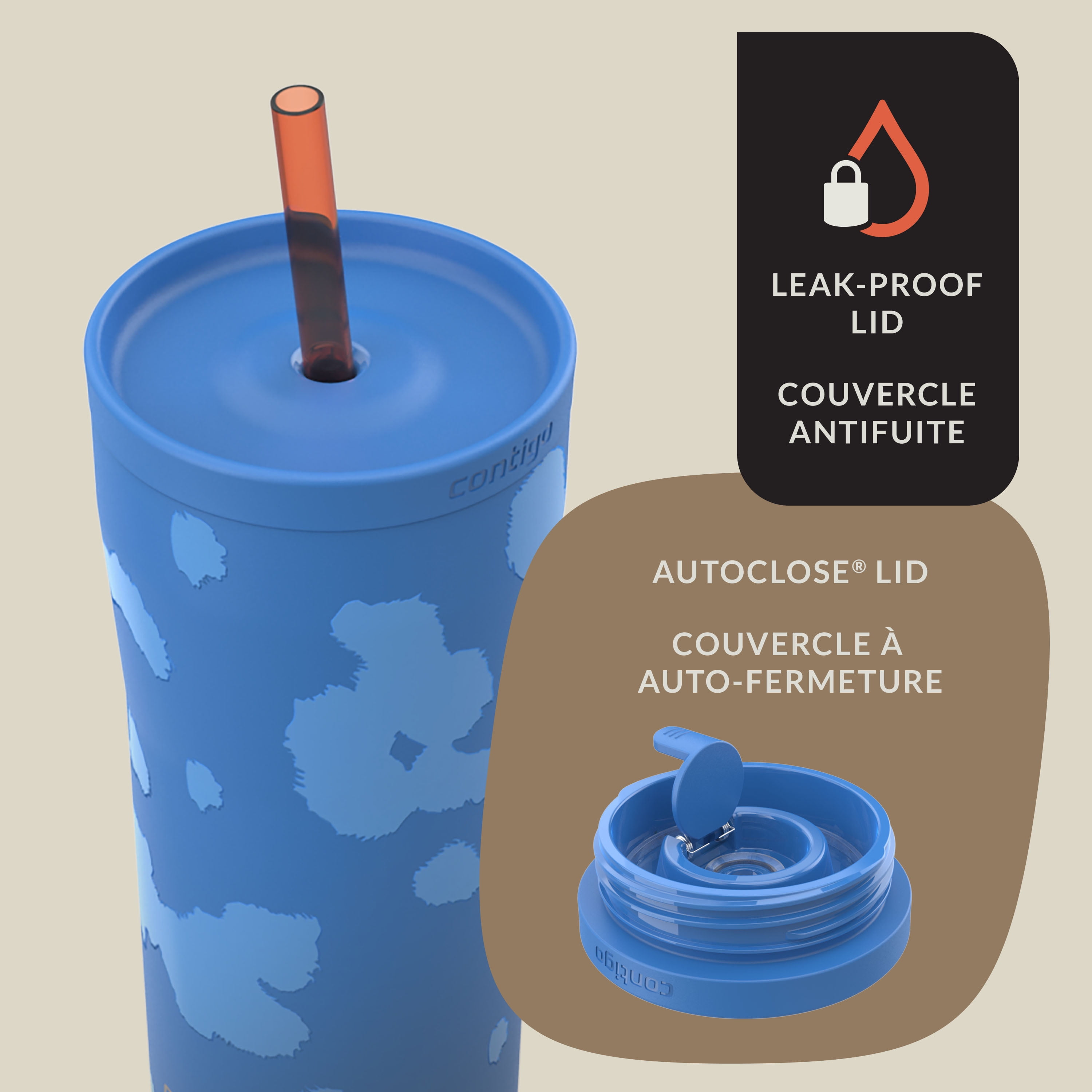 Contigo x Ally Love Streeterville 2.0 Stainless Steel Tumbler with Straw, 24 oz (709 ml)