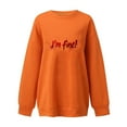 thumbnail image 3 of Ovbmpzd Comfy Sweatshirt for Women Crewneck Graphic I'm Fine Orange Soft No Hood Sweatshirts Womens Casual Tops, 3 of 3