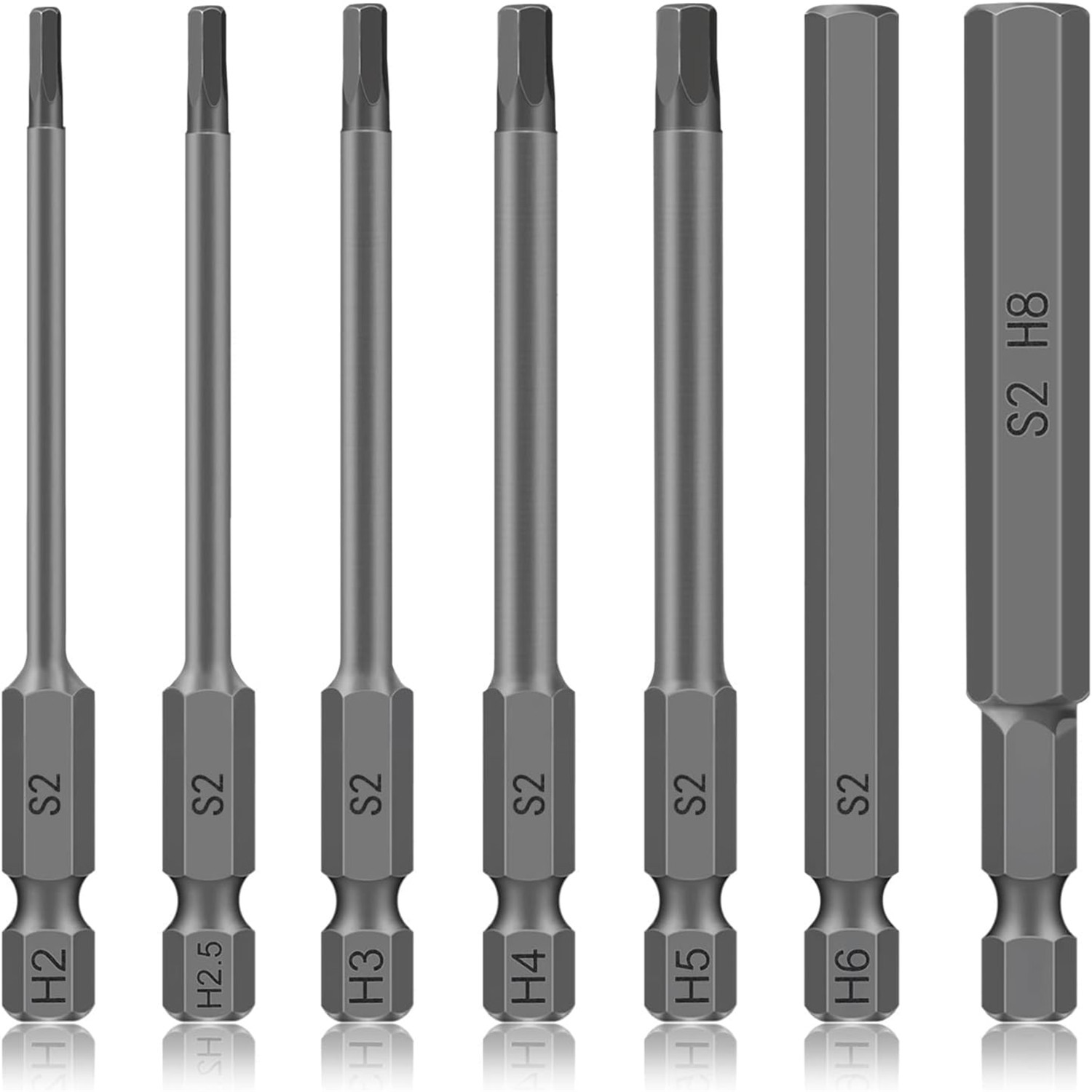 K Kwokker 7PCS Hex Head Allen Wrench Screwdriver Drill Bits Set, 1/4