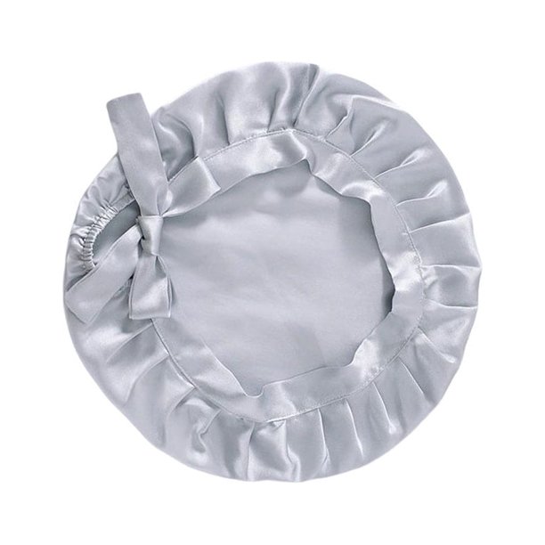 Yuarrent Gorro de dormir para adultos, gorro térmico ajustable para el cuidado del cabello, gorro portátil para dormir de pelo largo, para el Juegos de accesorios de baño Gris-plata tamaño libre