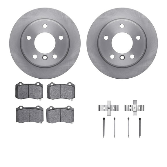 Dynamic Friction Company Rear Brake Rotors with 5000 Advanced Brake Pads includes Hardware 6512-39133